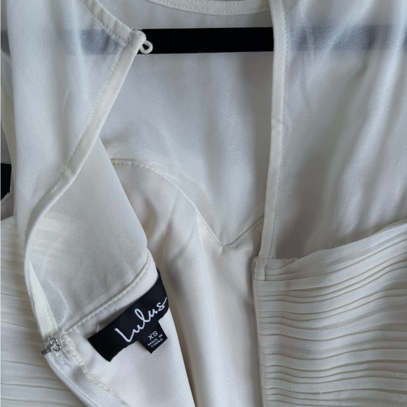 NWT Lulus Some Type of Sway Cream Chiffon Sleeveless Maxi Formal Dress Gown XS - Picture 7 of 9